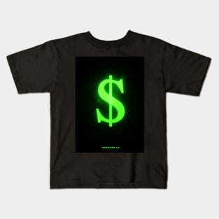 Neon dollar sign Kids T-Shirt